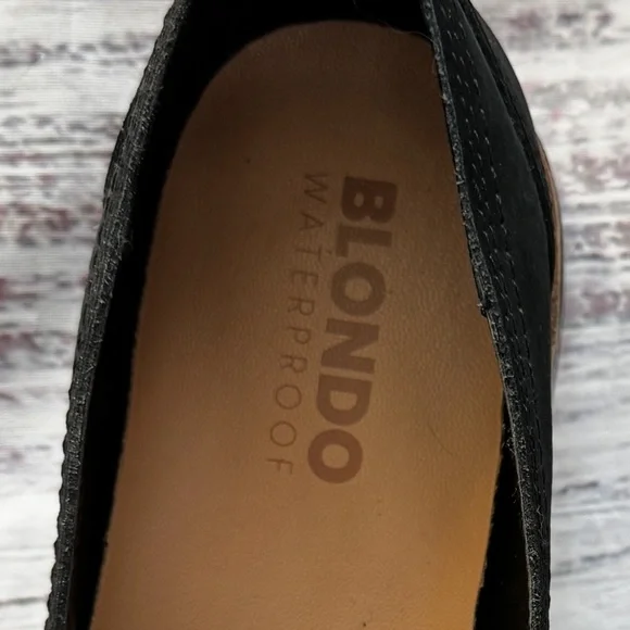 Blondo Phoebe Waterproof Lug Sole Loafers Black Nubuck Size 8.5 M Like New - Picture 2 of 10